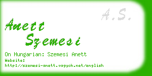 anett szemesi business card